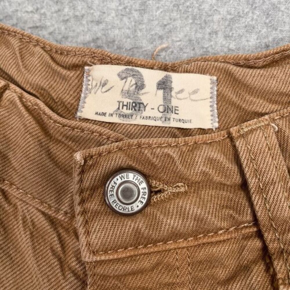 We the Free Old West Slouchy Wide Leg Pant Womens 31 (31 x 28) Tan Raw Hem Boho - Picture 6 of 13